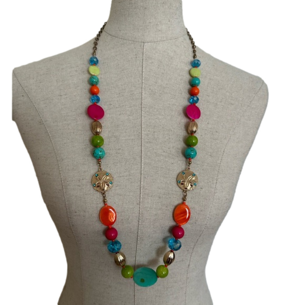 Vintage Jules Beads and Starfish Multicolored Necklace